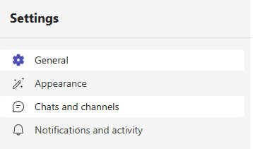 Chats and Channels Settings Chats and Channels Settings